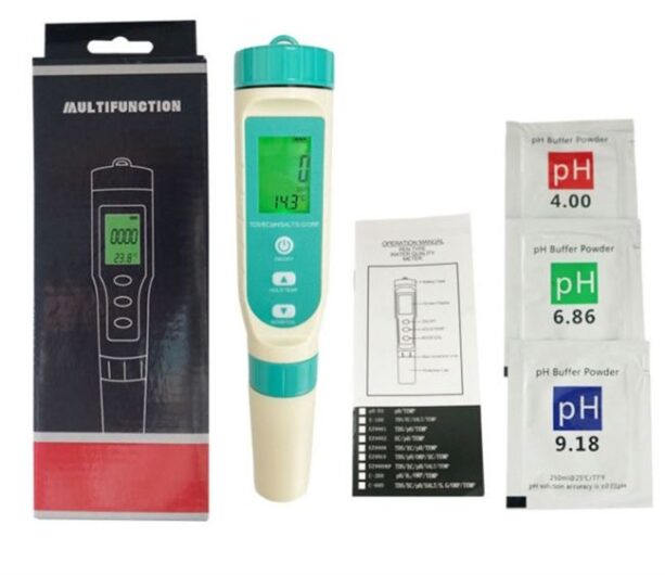 Tester de calitate a apei 7 in 1(PH, TDS, EC, Salinitate, ORP, H2, T, SG)