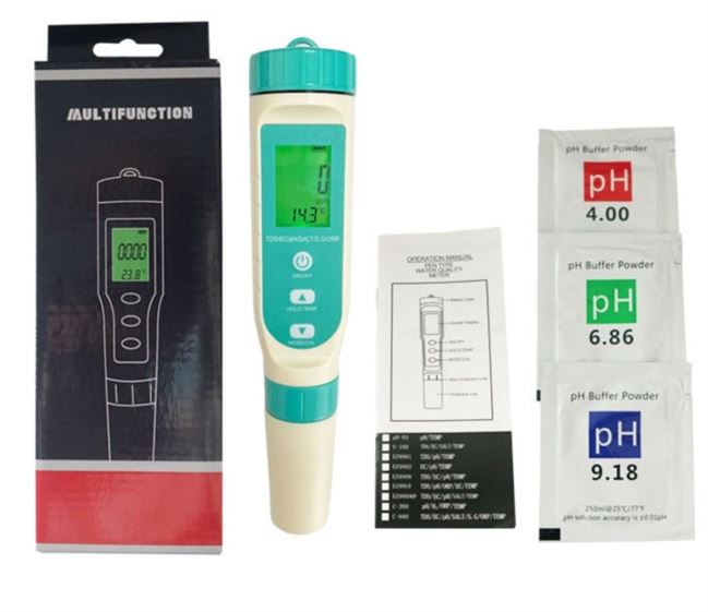 Tester de calitate a apei 7 in 1(PH, TDS, EC, Salinitate, ORP, H2, T, SG)